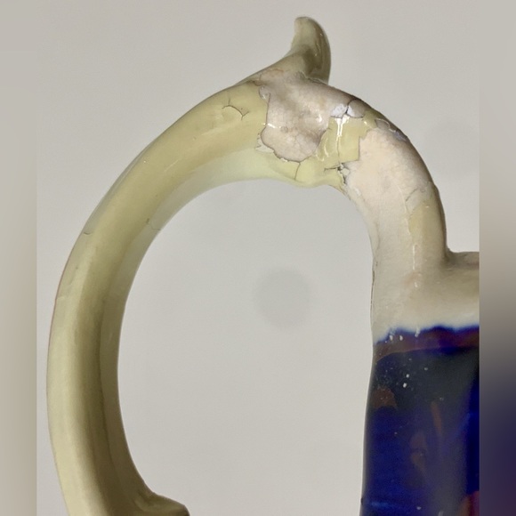 19th Century Vintage Gaudy Welsh Feather Pattern Thorn Handled Creamer Jug - Picture 4 of 16